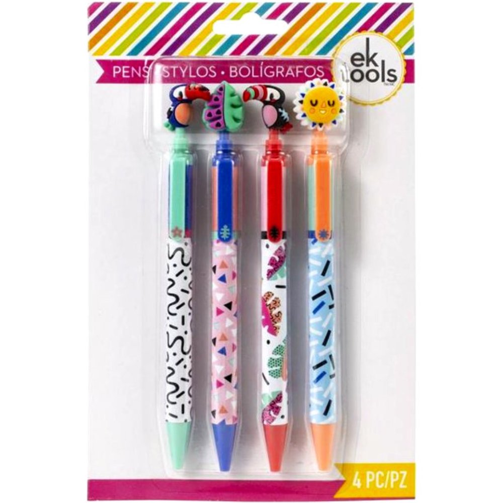 EK Success/American Crafts Tropical Toucan Pen Set, Pack of 4, New-in-Box